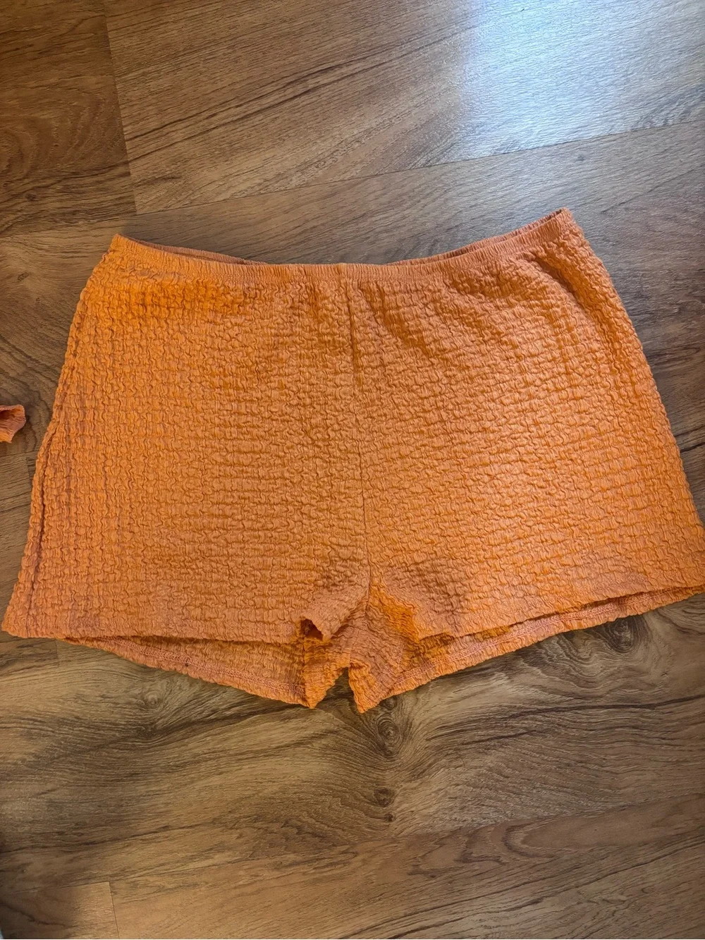 Women’s Orange Two-Piece Halter Top & Shorts Set Large